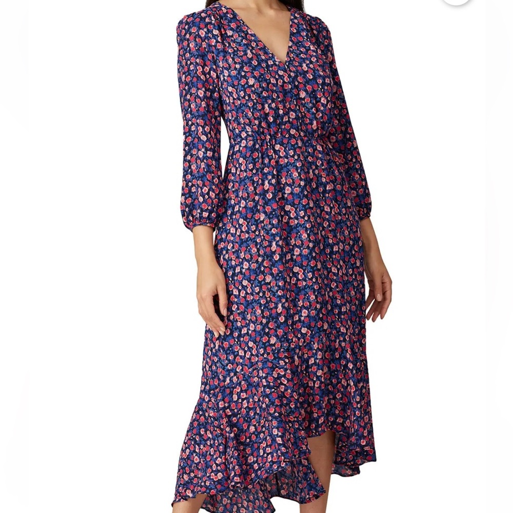 J. Crew Midi Wrap Multicolored Floral Dress
